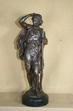 Antiek zamak beeld van een jager 28 cm, Ophalen of Verzenden