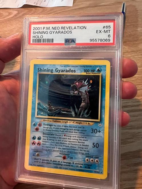 Shining Gyarados Neo Revelation #65 PSA 6, Hobby en Vrije tijd, Verzamelkaartspellen | Pokémon, Zo goed als nieuw, Losse kaart