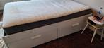Brimnes bed 140x200 met 4 lades, eventueel met matras, Huis en Inrichting, Slaapkamer | Bedden, Gebruikt, Wit, Tweepersoons, 200 cm