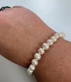 Prachtige zilveren parel armband, 19,5 cm, Ophalen of Verzenden, Zo goed als nieuw, Zilver, Zilver