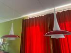 2 Scandinaviëse Gustaf retro hanglampen, Huis en Inrichting, Lampen | Hanglampen, Ophalen, Zo goed als nieuw, Glas, Minder dan 50 cm
