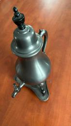 Antieke Tinnen Theepot/Koffiepot op Standaard - Tin Collecti, Ophalen