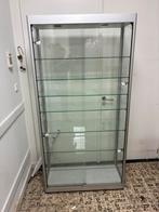 Grote glazen vitrinekast met 7 planken en verlichting, Huis en Inrichting, Ophalen, 50 tot 100 cm, Zo goed als nieuw, 150 tot 200 cm