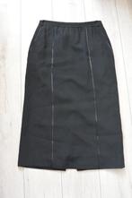 Trevira - Vintage zwarte wollen rok - 38, Maat 38/40 (M), Zwart, Ophalen of Verzenden, Zo goed als nieuw