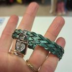Guess armband (2x, prijs p.st) groen gevlochten+zilver 44664, Sieraden, Tassen en Uiterlijk, Armbanden, ., Guess, Leer, Ophalen of Verzenden