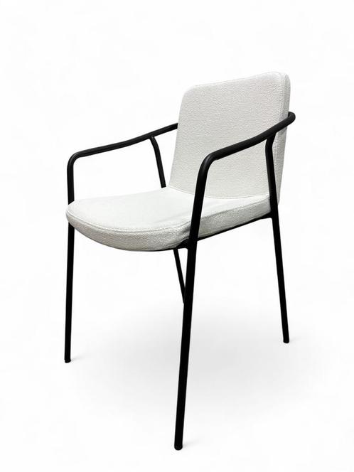 6 NIEUWE design eetkamerstoelen in offwhite kleur stof, Huis en Inrichting, Stoelen, Nieuw, Vijf, Zes of meer stoelen, Metaal