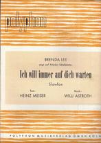 Bo56 bladmuziek brenda lee ich will immer auf dich warten, Ophalen of Verzenden, Gebruikt, Artiest of Componist, Klassiek
