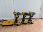 DeWalt 18V XR–2 Boormachines+Slagschroevendraaier + 3 Accu's, Doe-het-zelf en Verbouw, Gereedschap | Boormachines, Ophalen of Verzenden