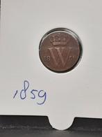 Halve cent 1859 koning Willem III, Postzegels en Munten, Munten | Nederland, Ophalen of Verzenden, Koning Willem III, Overige waardes
