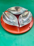 Vintage ovale bakjes chroom set van 3 stuks, Overige materialen, Gebruikt, Schaal, Ophalen of Verzenden