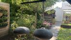 Zwarte metalen hanglamp met koperen kleur binnenkant, Ophalen, Zo goed als nieuw, Metaal, 75 cm of meer