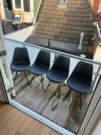 Jysk KLARUP eetkamerstoelen kuipstoelen 4 stuks, Ophalen, Kunststof, Gebruikt, Zwart