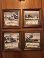 Delfts Blauwe Tegels - Vier Seizoenen in Lijst, Antiek en Kunst, Antiek | Wandborden en Tegels, Ophalen of Verzenden