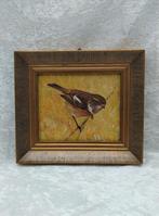 Roodborsttapuit in goudkleurig lijstje, Verzenden, Gebruikt