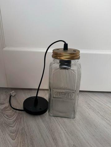 Vintage Hanglamp van Glazen Pot 'Sugar' beschikbaar voor biedingen