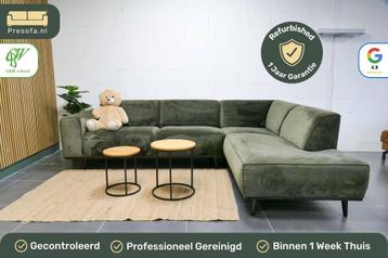 Hoekbank Velvet Groen BePureHome [Refurbished] beschikbaar voor biedingen