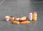 Koffie melk sap jam kaas ei brood miniatuur nieuw 1:12 Roze2, Verzamelen, Poppenhuizen en Toebehoren, Ophalen of Verzenden, Nieuw