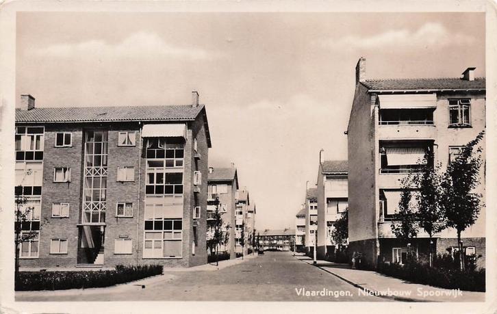 JM017 Vlaardingen Nieuwbouw Spoorwijk 1956, Verzamelen, Ansichtkaarten | Nederland, Gelopen, Zuid-Holland, 1940 tot 1960, Verzenden