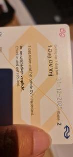 Dagkaart, Tickets en Kaartjes, Trein, Bus en Vliegtuig, Eén persoon, Trein, Algemeen kaartje