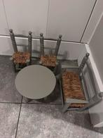 Rotan Meubels voor Barbiehuis - Tafel en Stoelen, Kinderen en Baby's, Ophalen of Verzenden, Gebruikt, Tafel(s) en Stoel(en)