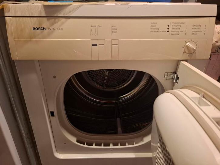 wasdroger bosch wta 3200, Witgoed en Apparatuur, Wasdrogers, Gebruikt, Luchtafvoer, Voorlader, 6 tot 8 kg, 85 tot 90 cm, Ophalen
