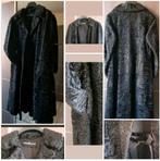 Bont Persianer lange jas, diep zwart.  Maat 44. Vintage, Ophalen of Verzenden