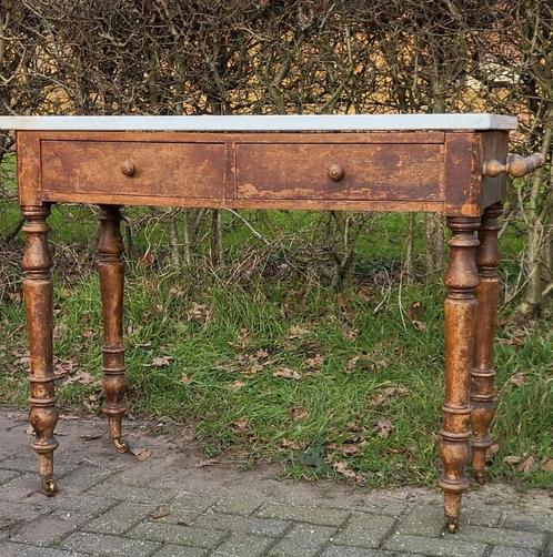 Antieke/Franse/Wastafel/Tafel/Marmer, Antiek en Kunst, Antiek | Meubels | Tafels, Ophalen