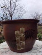 Grote prachtige Terracotta Bloempot Japanse Tuin Stijl, 25 tot 40 cm, Rond, Ophalen of Verzenden, Zo goed als nieuw