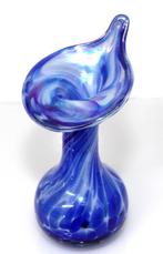 Schitterende Blauw Iriserende Jack In The Pulpit Vaas, Antiek en Kunst, Antiek | Glas en Kristal, Verzenden