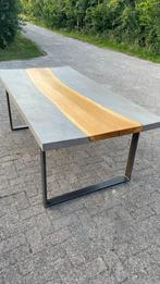 Boomstam tafel met beton, Huis en Inrichting, Tafels | Eettafels, Ophalen, 50 tot 100 cm, Vijf personen of meer, 150 tot 200 cm
