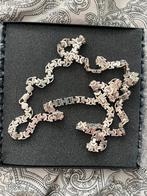 925 zilver platte koningsketting 100 cm, Sieraden, Tassen en Uiterlijk, Kettingen, Ophalen of Verzenden, Zo goed als nieuw, Zilver