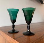 11 groene kristallen wijnglazen 19e eeuw, Antiek en Kunst, Antiek | Glas en Kristal, Ophalen