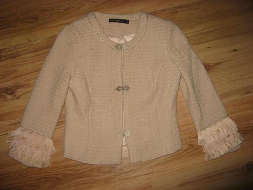 leuk zgan beige roze wolmix jasje, Supertrash, mt M, Kleding | Dames, Jasjes, Kostuums en Pakken, Zo goed als nieuw, Jasje, Maat 38/40 (M)