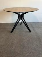 Ronde eettafel HPL warm eiken 110cm, Rond, Ophalen of Verzenden, Zo goed als nieuw, Info@betaalbaar-design.nl