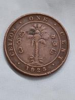 Ceylon 1 Cent 1925 George V, Postzegels en Munten, Munten | Azië, Losse munt, Verzenden, Zuid-Azië