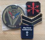 Marine emblemen en Defensie para school., Ophalen of Verzenden, Marine, Nederland, Embleem of Badge