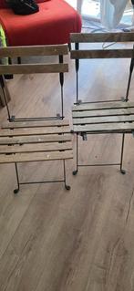 Twee houten bistro stoelen, Bistro, Gebruikt, Twee, Bruin