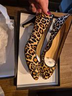Pumps Maat 39 Leer en nep luipaard bont - Nieuwstaat!, Ophalen of Verzenden, Zo goed als nieuw, Bruin, Pumps