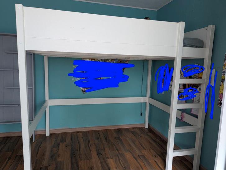 NOUS LIVING Hoogslaper Twijfelaar, Huis en Inrichting, Slaapkamer | Stapelbedden en Hoogslapers, Zo goed als nieuw, Hoogslaper