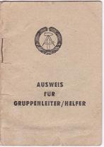 DDR Ausweis fur Gruppenleiter / Helfer 1975 -Berlin., Ophalen of Verzenden, Zo goed als nieuw