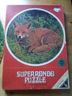 vintage ronde legpuzzel vos, Ophalen of Verzenden, 500 t/m 1500 stukjes, Gebruikt, Legpuzzel