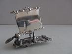 Miniatuur zilver CW1 houtvlot + zeil zilveren miniaturen, Verzenden, Zilver