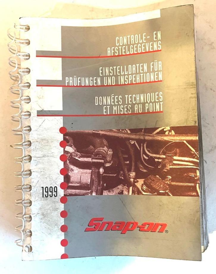 SNAP-ON afstelgegevens boek 1999., Auto diversen, Handleidingen en Instructieboekjes, Ophalen of Verzenden