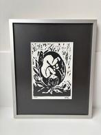 Linosnede uit 1988, ingelijst, Ophalen of Verzenden