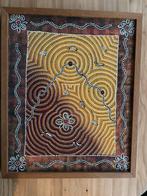 Aboriginal Art Schilderij met Lijst, Ophalen of Verzenden