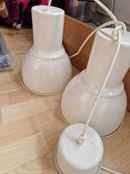 2 witte hanglampen IKEA hektar, Ophalen of Verzenden, Zo goed als nieuw, Metaal, Minder dan 50 cm