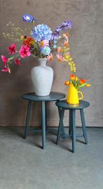 2 grijze tafeltjes bijzettafels salontafel IKEA KRAGSTA, Huis en Inrichting, Ophalen, 50 tot 100 cm, Rond, 50 tot 100 cm