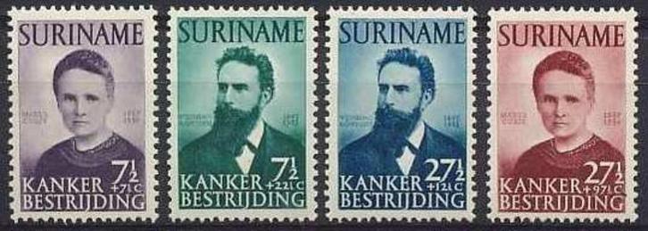 Suriname NVPH nr 280/3 ongebruikt Curie en Rontgen 1950, Postzegels en Munten, Postzegels | Suriname, Postfris, Verzenden