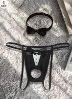 Stijlvolle String met Bowtie, Verzenden, Zwart