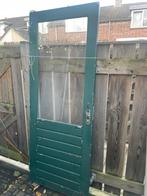 Hardhouten schuurdeur, Doe-het-zelf en Verbouw, Deuren en Horren, Ophalen, 200 tot 215 cm, Glas, Buitendeur